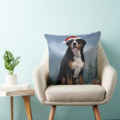 雪素晴らしの中のスイスの山犬 クッション (椅子)