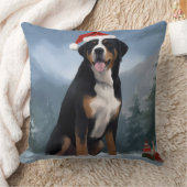 雪素晴らしの中のスイスの山犬 クッション (ブランケット)