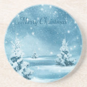 雪素晴らしの日、クリスマスツリー コースター (正面)