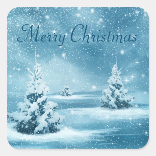 雪素晴らしの日、クリスマスツリー スクエアシール (正面)