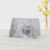 雪素晴らしの枝シーズンのご挨拶 カード (黄色い花)