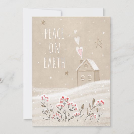 雪素朴のクリスマスハウス シーズンカード (正面)