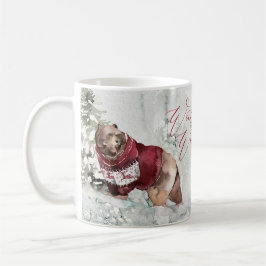 雪素朴の中の冬のワンダーランドの動物 コーヒーマグカップ