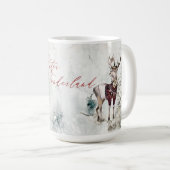 雪素朴の中の冬のワンダーランドの動物 コーヒーマグカップ (正面右)