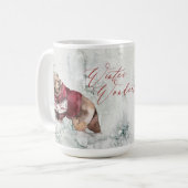 雪素朴の中の冬のワンダーランドの動物 コーヒーマグカップ (正面左)