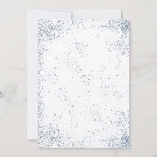 雪素朴の多い冬の結婚森 招待状 (裏面)