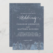 雪素朴の多い冬結婚林 招待状 (正面/裏面)