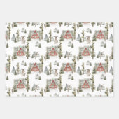 雪素朴エレガント冬 |クリスマス・ホリデー ラッピングペーパーシート (正面3)