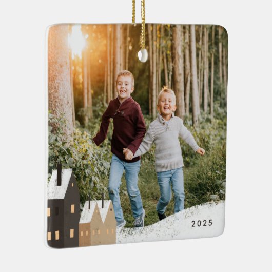 雪素朴村の風景の写真 セラミックオーナメント (右)