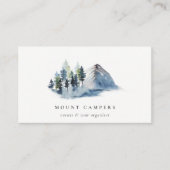 雪素朴松の森の水色キャンピングマウンテン 名刺 (正面)