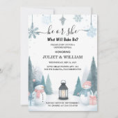 雪素朴氷の冷たい冬のジェンダーが明らかにする 招待状 (正面)