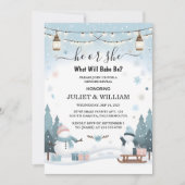 雪素朴氷の冷たい冬のジェンダーが明らかにする 招待状 (正面)