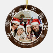 雪素朴片の木の素晴らしい時期 セラミックオーナメント (正面)