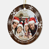 雪素朴片の木の素晴らしい時期 セラミックオーナメント (左)