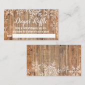 雪素朴片ベビーシャワーおむつラッフルチケット エンクロージャーカード (正面/裏面)