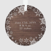 雪素朴片ベビー初めてのクリスマス誕生状態 オーナメント (裏面)