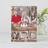 雪素朴片4フォトコラージュクリスマス シーズンカード (スタンド正面)