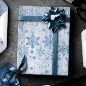 雪素朴片 | Dusty Blue Scandinvian Wood ラッピングペーパー