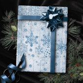 雪素朴片 | Dusty Blue Scandinvian Wood ラッピングペーパー