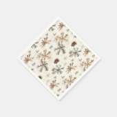 雪素朴雪と松 スタンダードカクテルナプキン (角)