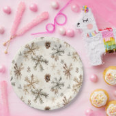 雪素朴雪と松 ペーパープレート (パーティー)