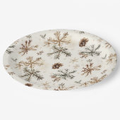 雪素朴雪と松 ペーパープレート (アングル)