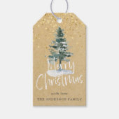 雪素朴雪クリスマスツリーホリデイ ギフトタグ (正面)