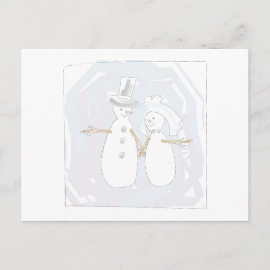 雪結婚の花嫁と花婿に ポストカード (正面)