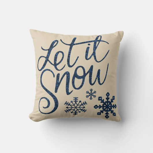 雪結晶モダン雪片を飾る装飾品 クッション (正面)