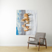 雪絵を描のパロミノの馬 タペストリー (インサイチュ)