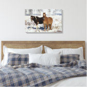 雪絵を描の中の馬 キャンバスプリント (インサイチュ (寝室))