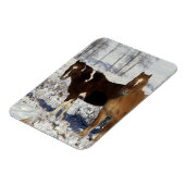 雪絵を描の中の馬 マグネット (左側)