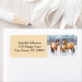 雪絵を描の中の馬 ラベル (インサイチュ)