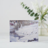 雪絵画銀のはがき ポストカード (スタンド正面)