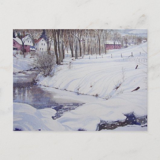 雪絵画銀のはがき ポストカード (正面)