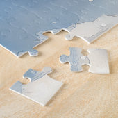 雪縁どのクリスマスを許すそりのコリー犬 ジグソーパズル (側面)