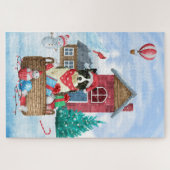 雪縁どの中のコリードッグ ジグソーパズル (横)