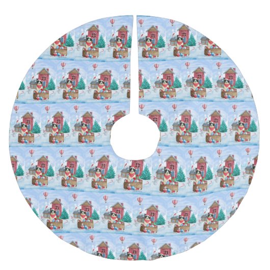 雪縁どの中のコリードッグ ブラッシュドポリエステルツリースカート (正面)