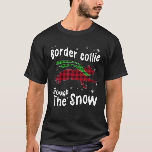 雪縁ど犬の恋人の贈り物を介してコリー Tシャツ (正面)