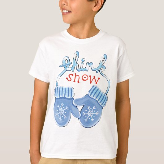雪考えミトン Tシャツ (正面)