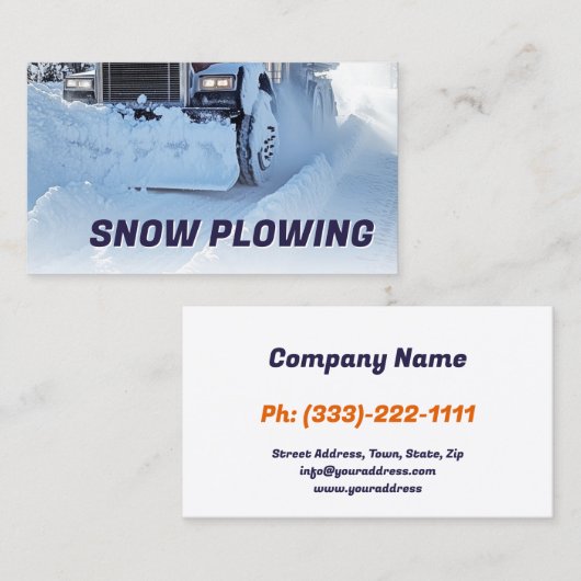 雪耕・除雪サービスのトラック写真 名刺 (正面/裏面)