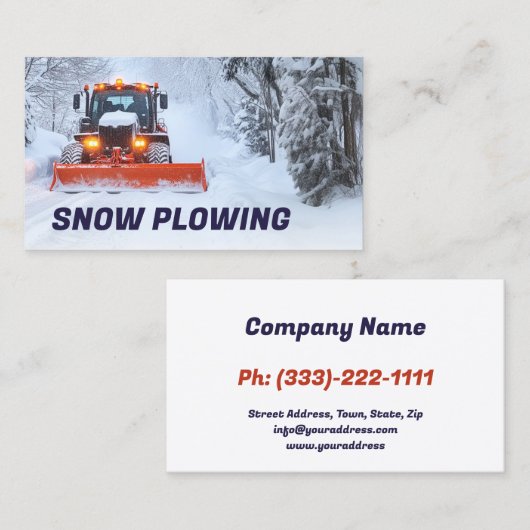 雪耕・除雪サービストラクター写真 名刺 (正面/裏面)