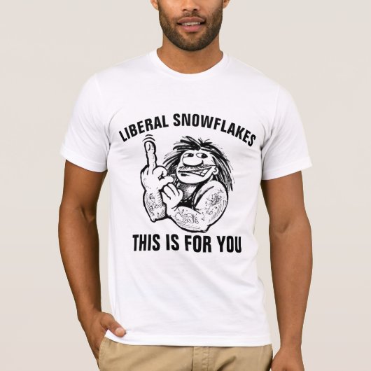 雪自由主義の片Tシャツティー Tシャツ (正面)