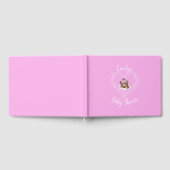 雪興奮ピンクテディベア赤ちゃんシャワー ゲストブック (全面)