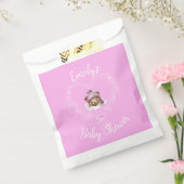 雪興奮ピンクテディベア赤ちゃんシャワー フェイバーバッグ (封をした状態)