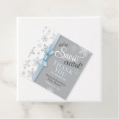 雪興奮ブルーグレースノーフレーク男の赤ちゃんシャワー フェイバータグ (インサイチュ)