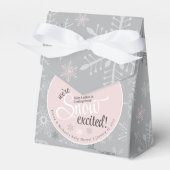 雪興奮ベビーガールピンクグレースノーフレークシャワー フェイバーボックス (正面サイド)