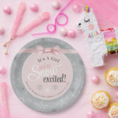 雪興奮ベビーガールピンクグレースノーフレークシャワー ペーパープレート (パーティー)