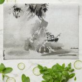 雪舟東洋破墨山水 キッチンタオル (折り畳み)