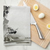 雪舟東洋破墨山水 キッチンタオル (四つ折り)